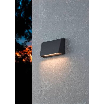 Applique murale d'extérieur Eglo SPONGANO LED Noir, 1 lumière