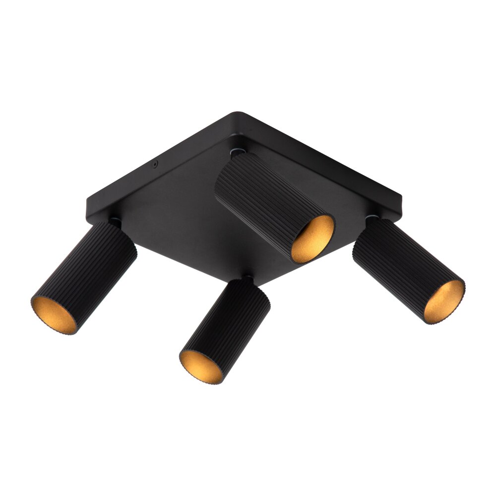 Plafonnier Lucide CLUBS Noir, 4 lumières main product photo
