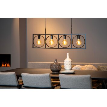 Suspension Lucide SUUS Noir, 4 lumières