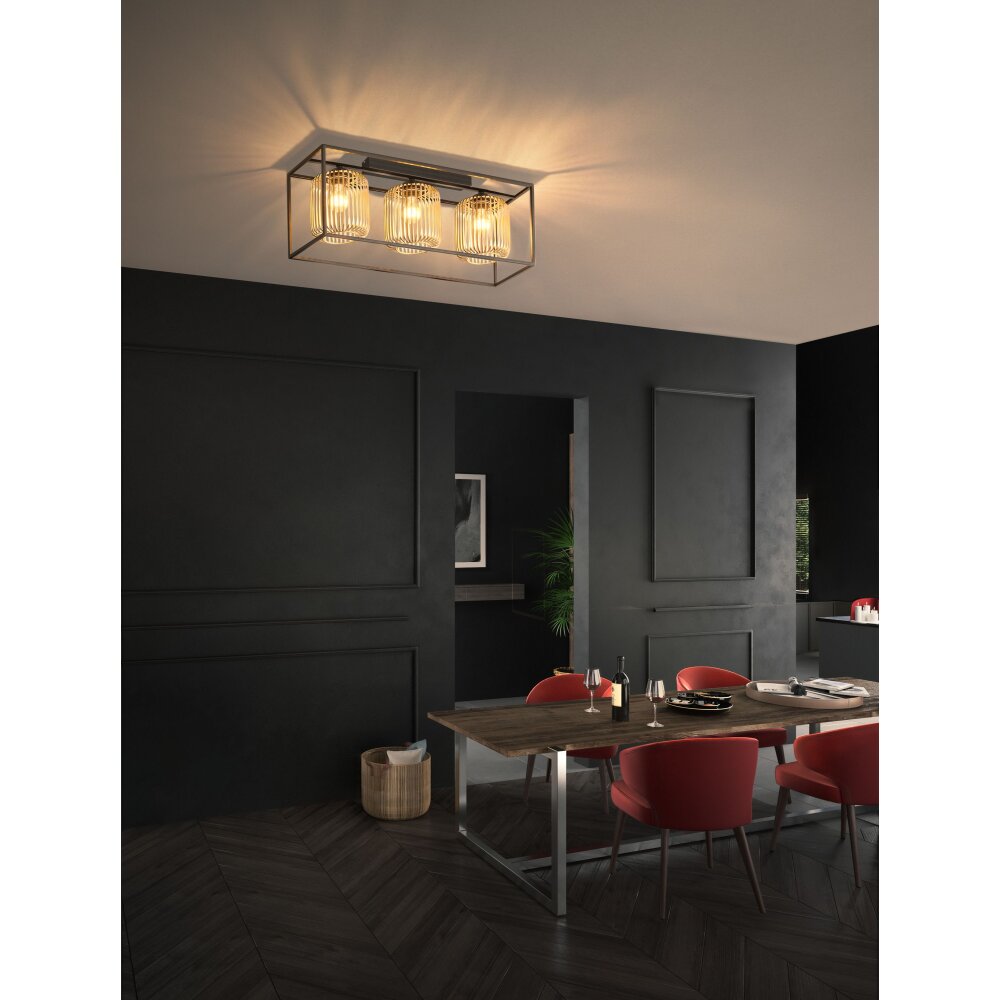 Plafonnier Fischer & Honsel Caydo Noir, 3 lumières main product photo