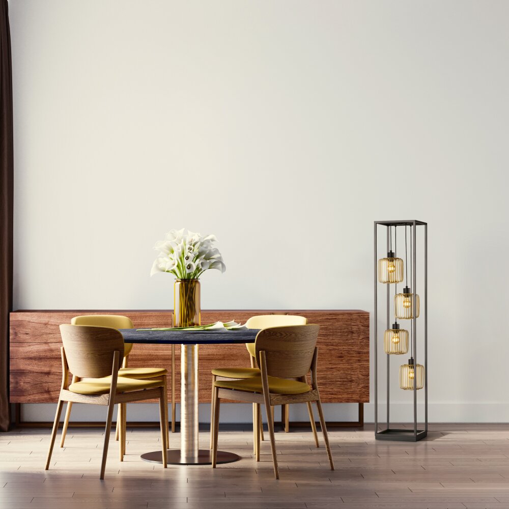 Lampadaire Fischer & Honsel Caydo Noir, 4 lumières main product photo