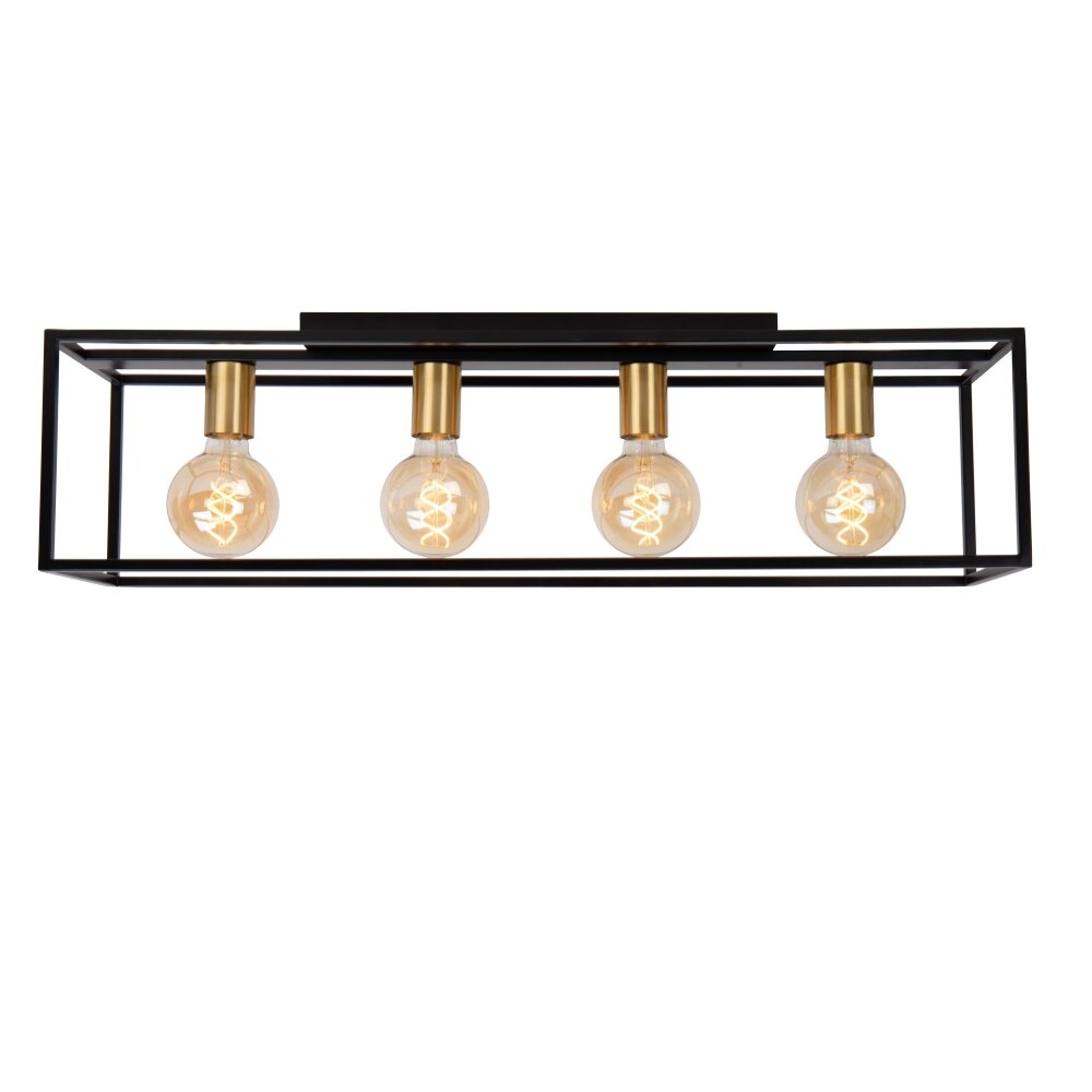Plafonnier Lucide RUBEN Or, Laiton, Noir, 4 lumières main product photo