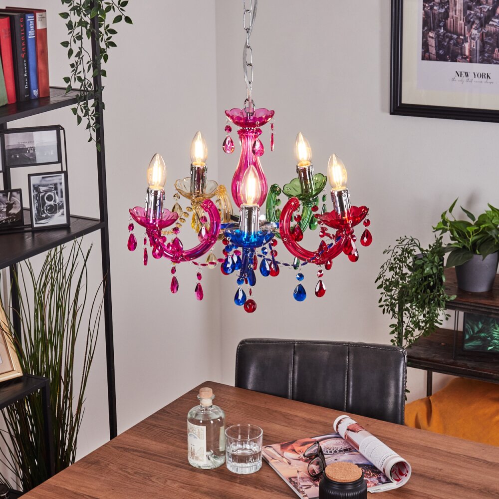 Lustre Malmback Multicolore, Chrome, 5 lumières main product photo