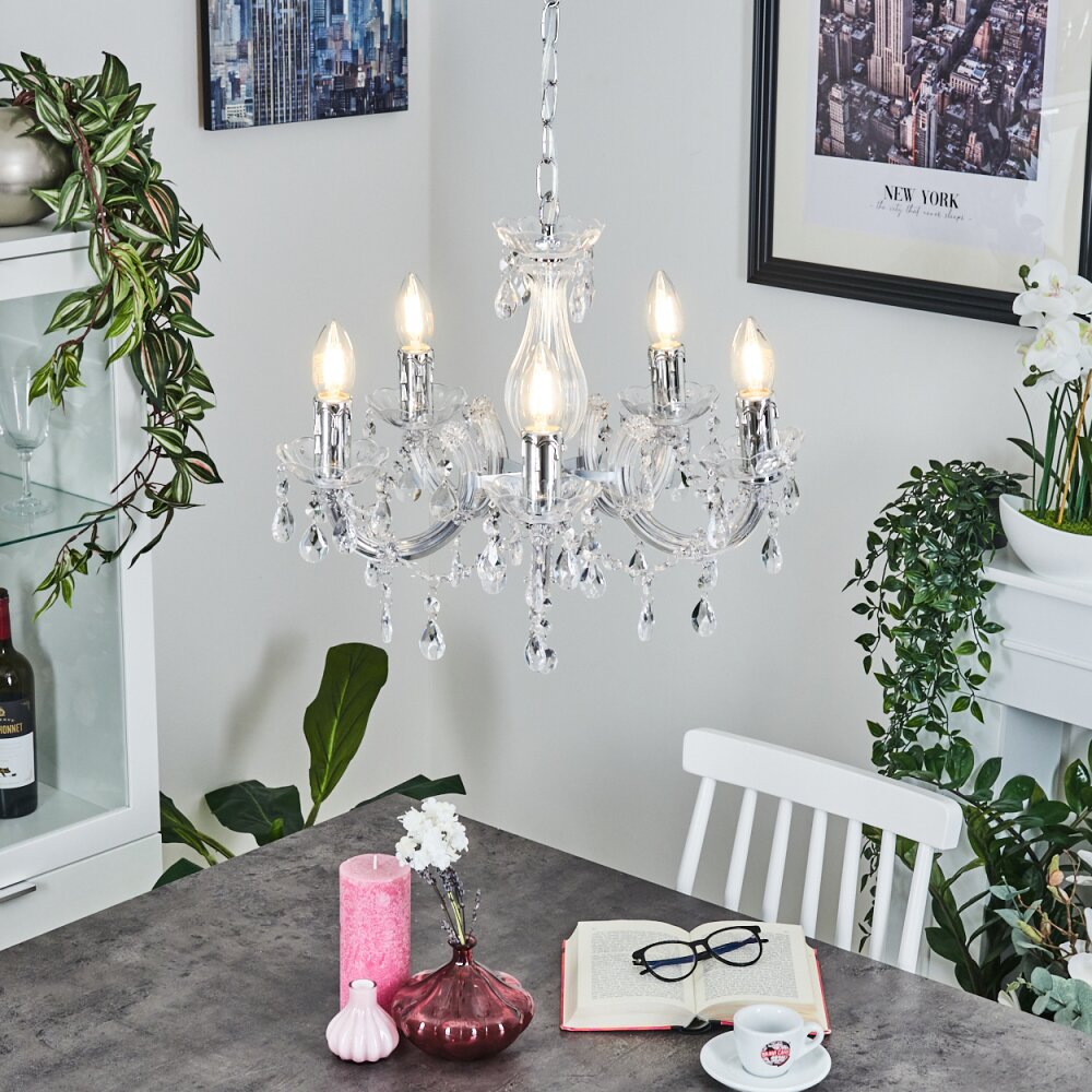 Lustre Malmback Chrome, Transparent, 5 lumières main product photo