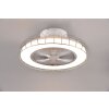 Ventilateur de plafond Reality Sandfjord LED Chrome, 1 lumière, Télécommandes