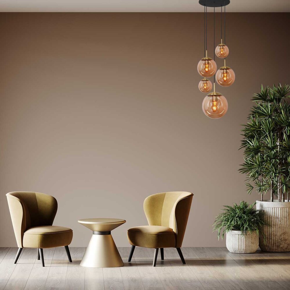 Suspension Steinhauer Bollique Laiton, 5 lumières main product photo