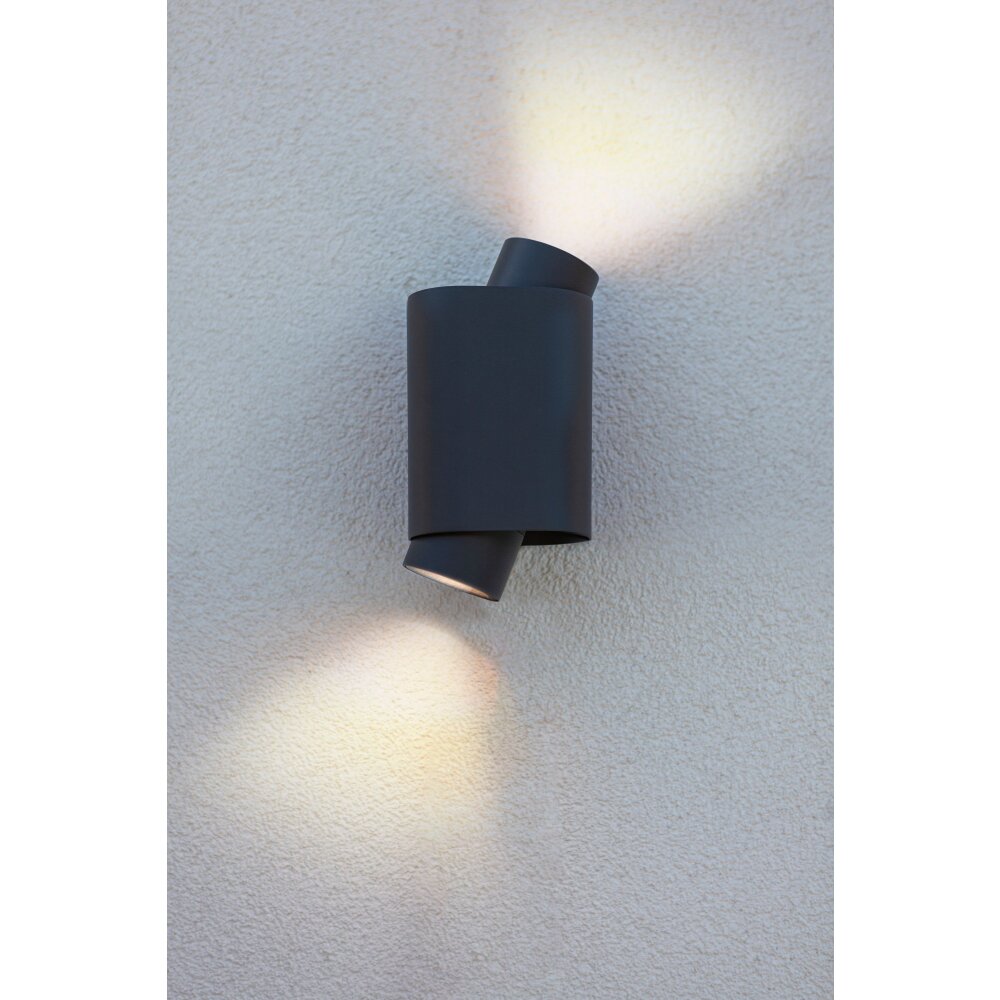 Applique murale d'extérieur Lutec Cypres Anthracite, 2 lumières main product photo
