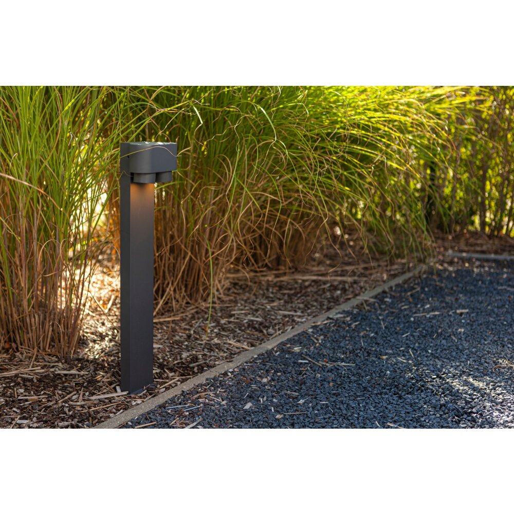 Borne lumineuse Lutec Cypres Anthracite, 2 lumières main product photo