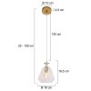 Suspension Steinhauer Grazioglass Laiton, 1 lumière