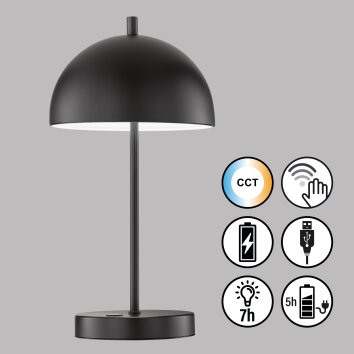 Lampe de table SCHÖNER WOHNEN-Kollektion Kia LED Noir, 1 lumière