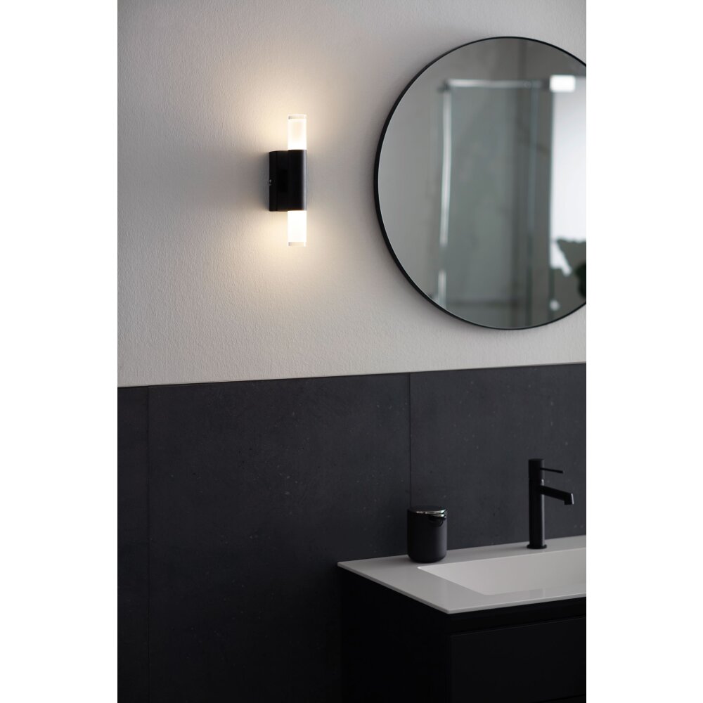 Applique murale SCHÖNER WOHNEN-Kollektion Twice LED Noir, 2 lumières main product photo