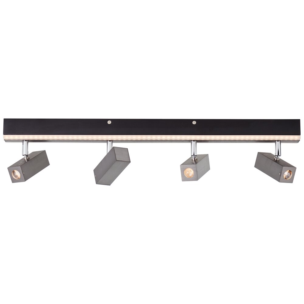 Plafonnier Brilliant Howle LED Aluminium, Noir, 4 lumières main product photo