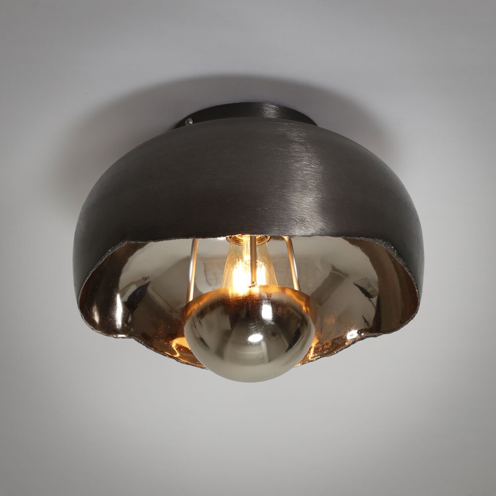 Plafonnier Mirror Nickel mat, Noir, 1 lumière main product photo
