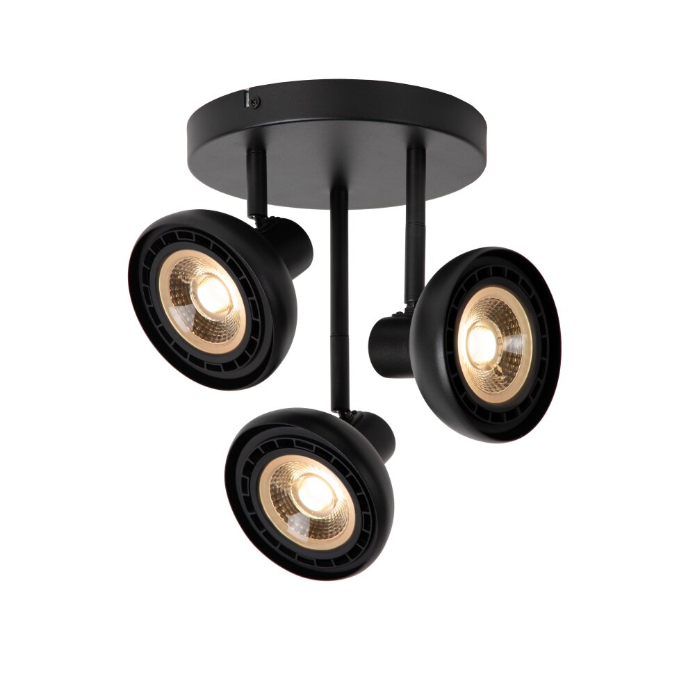 Plafonnier Lucide SENSAS Noir, 3 lumières main product photo