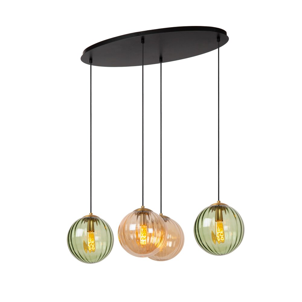 Suspension Lucide MONSARAZ Noir, 4 lumières main product photo