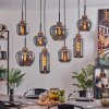 Suspension Talok Noir, 8 lumières