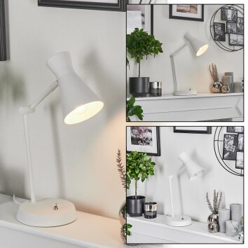 Lampe de table Vijes Blanc, 1 lumière