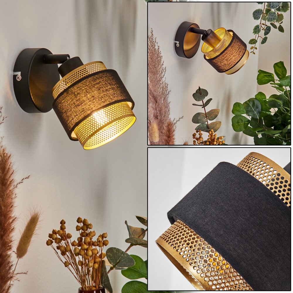 Applique murale Cottard Noir, 1 lumière main product photo