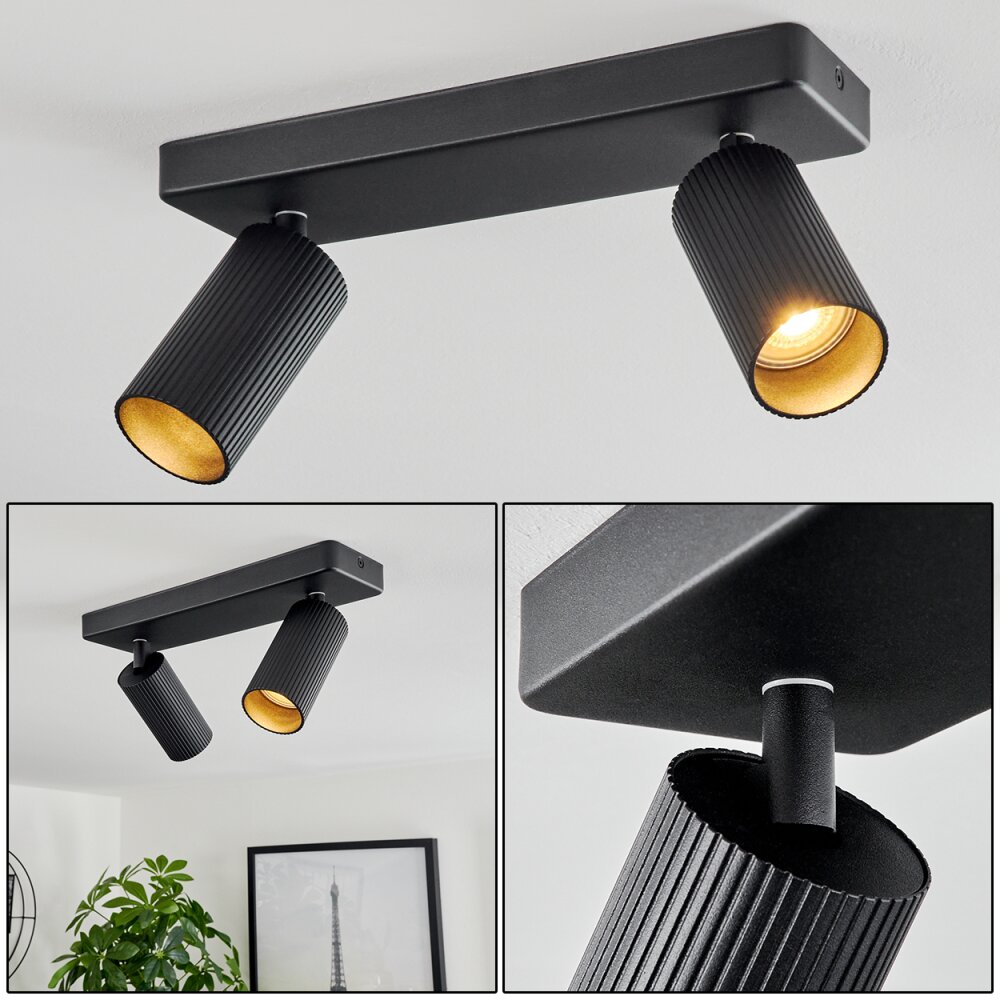 Plafonnier Trutielle Noir, 2 lumières main product photo