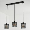 Suspension Boula Noir, 3 lumières