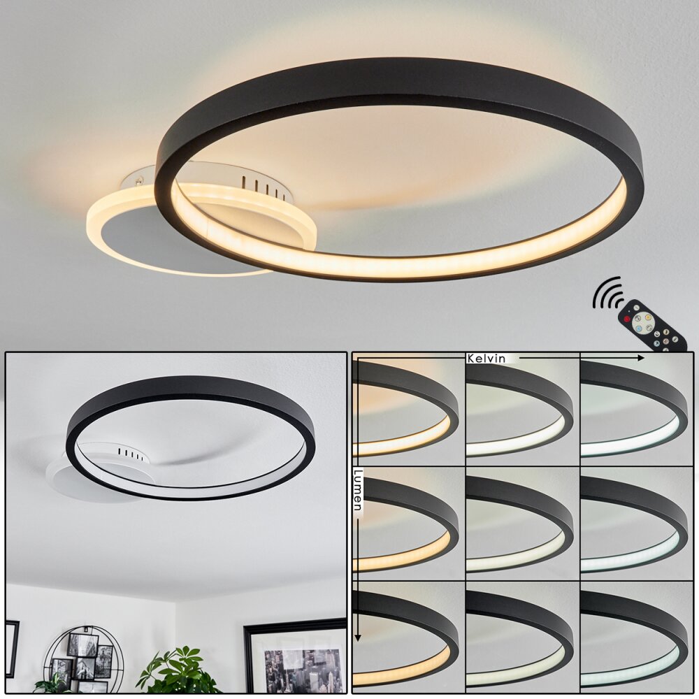 Plafonnier Bina LED Blanc, 1 lumière, Télécommandes main product photo