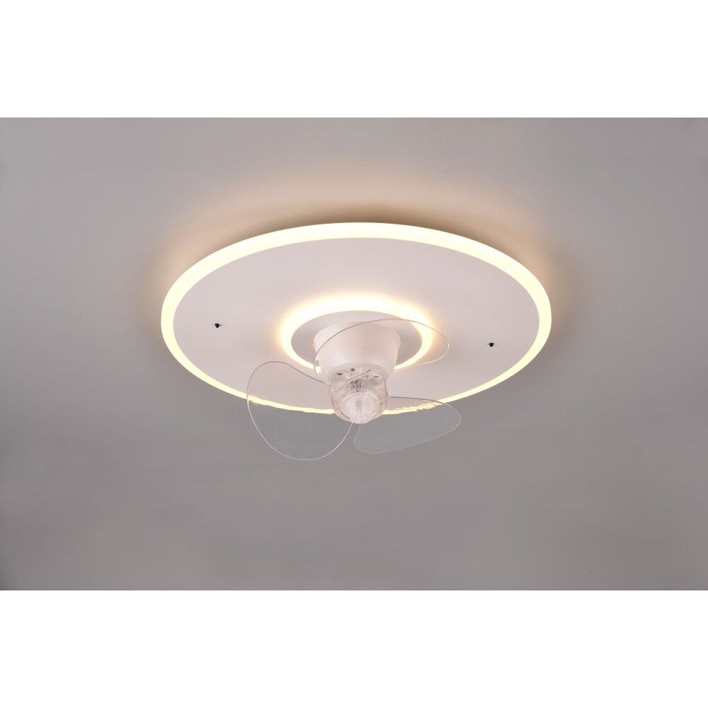 Ventilateur de plafond Reality Nybro LED Blanc, 1 lumière, Télécommandes main product photo