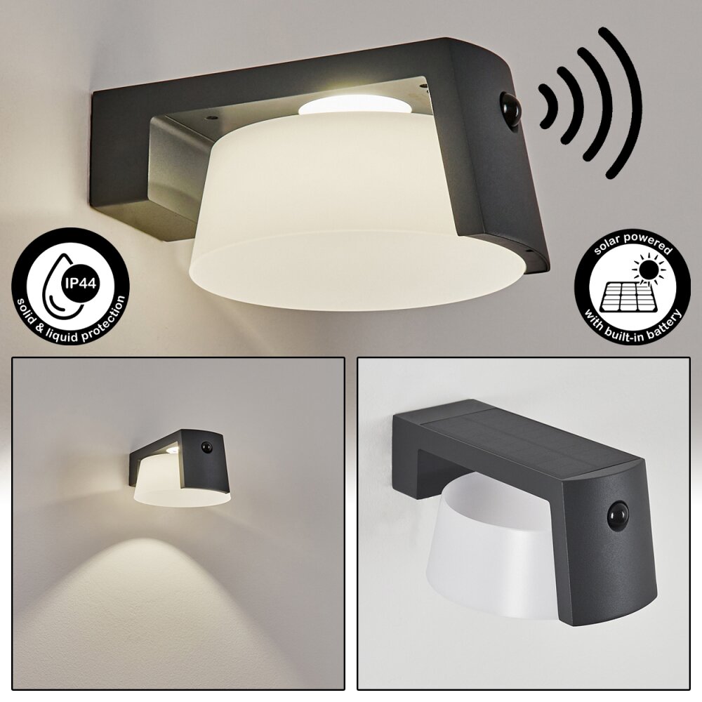Lampe solaires Lafite LED Anthracite, 1 lumière, Détecteur de mouvement main product photo