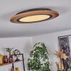 Plafonnier Salmi LED Couleur bois, Noir, 1 lumière