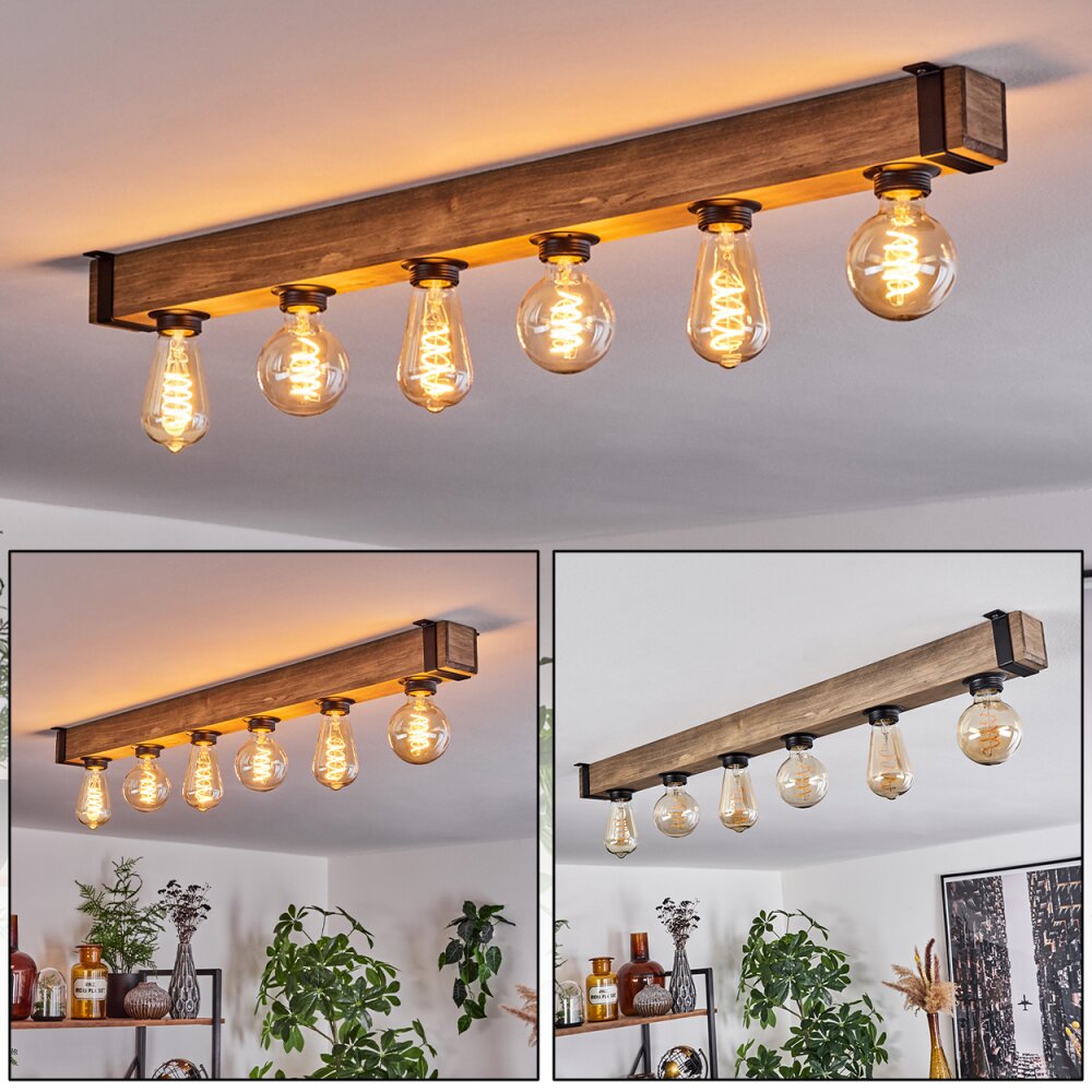 Plafonnier Montgomery Écru, Noir, 6 lumières main product photo