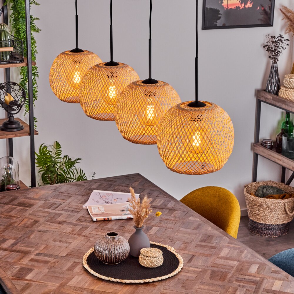 Suspension Bauro Écru, 4 lumières main product photo