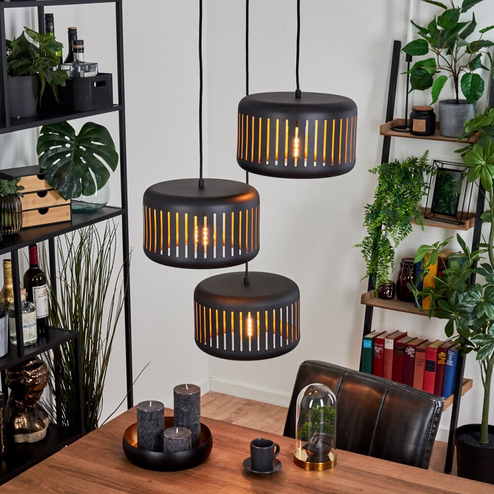 Suspension Fournie Noir, 3 lumières main product photo