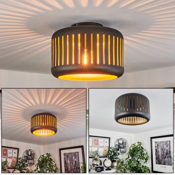 Plafonnier Fournie Noir, 1 lumière