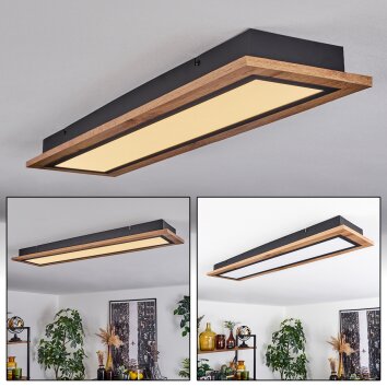 Plafonnier Salmi LED Couleur bois, 1 lumière