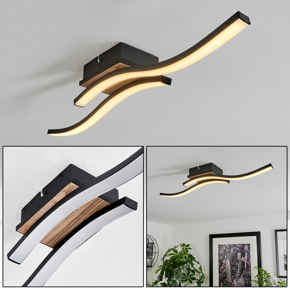 Plafonnier Letala LED Couleur bois, 2 lumières main product photo