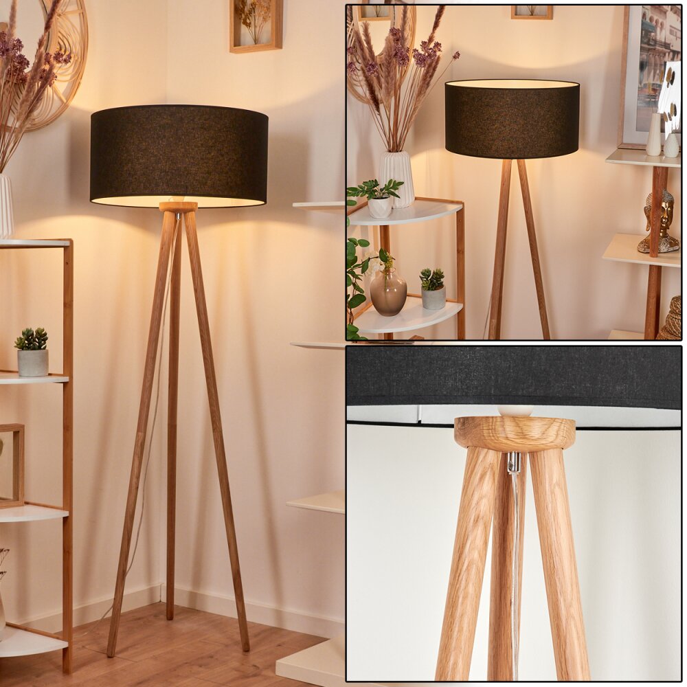 Lampadaire Saladillo Bois foncé, Blanc, 1 lumière main product photo