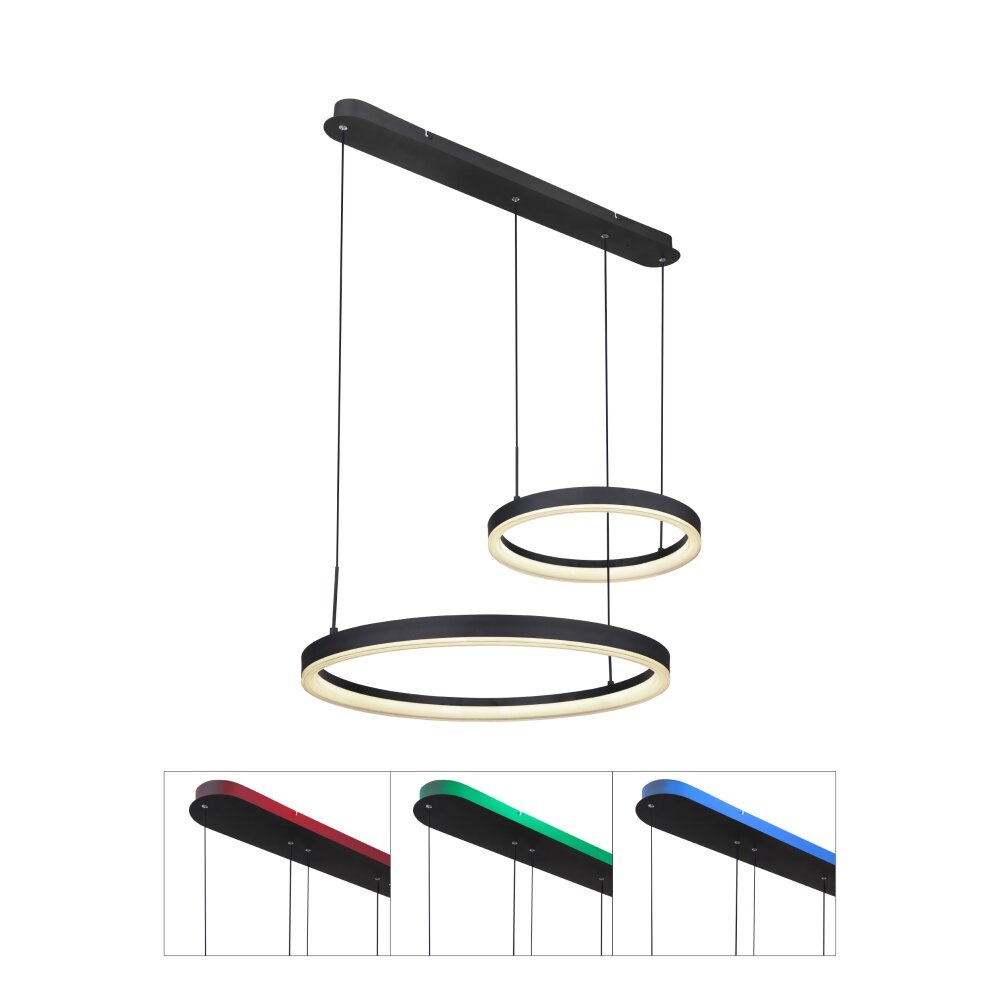 Suspension Globo AUGUSTO LED Or, Noir, 2 lumières, Télécommandes, Changeur de couleurs main product photo