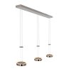 Suspension Steinhauer Piola LED Acier brossé, 6 lumières