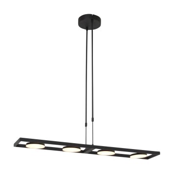 Suspension Steinhauer Soleil LED Noir, 4 lumières