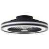 Ventilateur de plafond Brilliant Palmero Noir, 1 lumière, Télécommandes, Changeur de couleurs