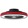 Ventilateur de plafond Brilliant Palmero Noir, 1 lumière, Télécommandes, Changeur de couleurs