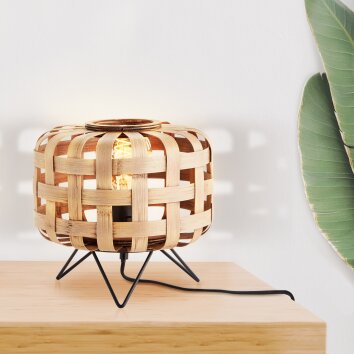 Lampe de table Brilliant Woodline Noir, 1 lumière