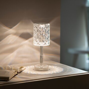 Lampe de table Leuchten-Direkt KRISTALA Transparent, 1 lumière