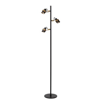 Lampadaire Lucide TUNDRAN Noir, 3 lumières