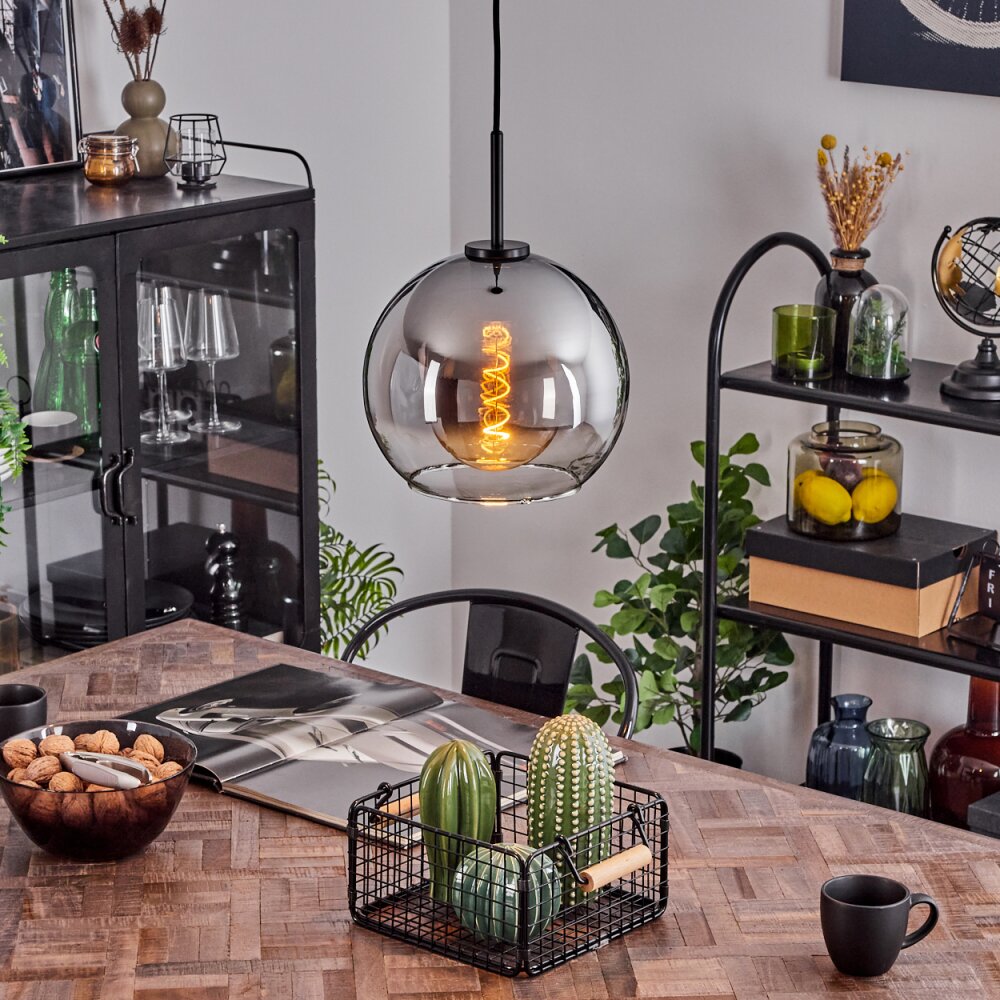 Suspension Verre 25 cm Koyoto Acier brossé, 1 lumière main product photo