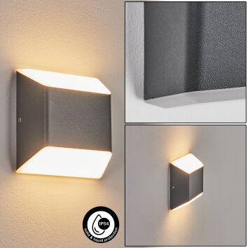 Applique murale d'extérieur Yobo LED Anthracite, 1 lumière