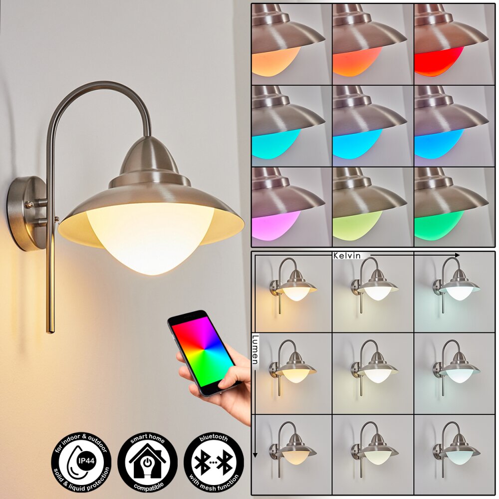 Applique murale d'extérieur Gielas LED Nickel mat, 1 lumière main product photo