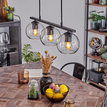 Suspension Verre 15 cm Koyoto Clair, 3 lumières