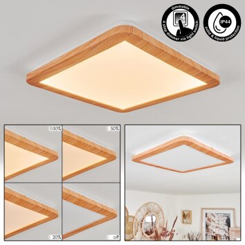 Plafonnier Siguna LED Couleur bois, 1 lumière