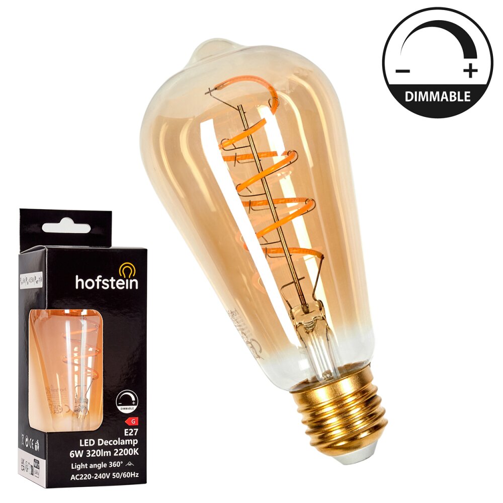 E27 LED 6 watt 2200 kelvin 320 lumen main product photo