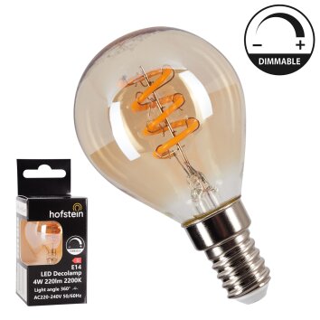 E14 LED 4 watt 2200 kelvin 220 lumen Ambre, 1 lumière